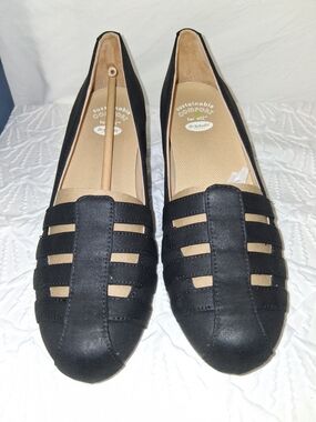 Dr. Scholl's New Size 6.5 Black Strappy Cutout Slip-On Flats